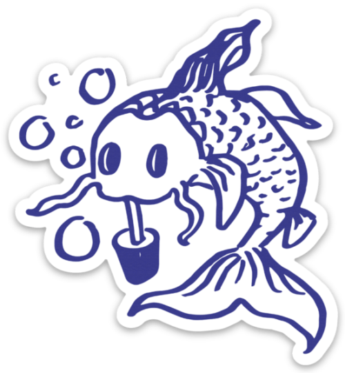 Bubble Boba Koi Sticker