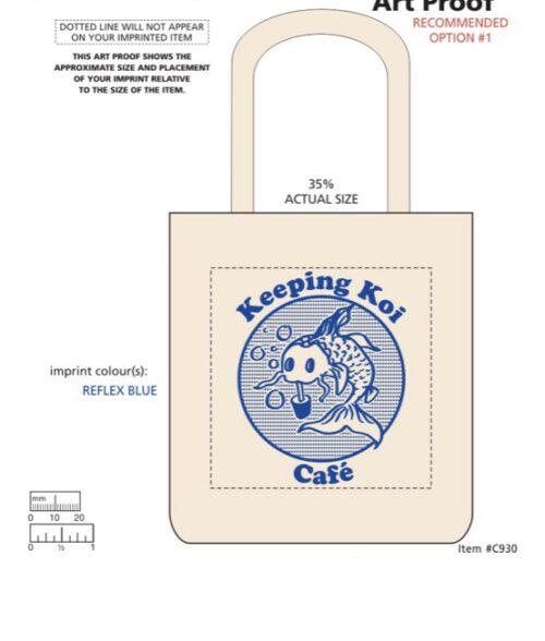 Keeping Koi Cafe Heavyweight Tote Bag