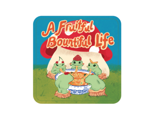 Fruitful Noodle Frogs Rounded Corner Sticker
