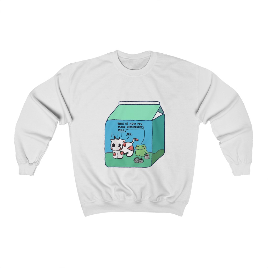 Strawberry Cow Milk Crewneck Sweatshirt - Image 2
