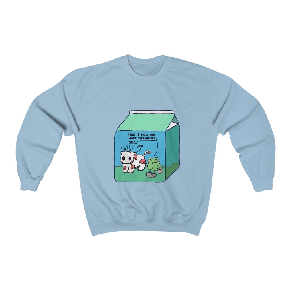 Strawberry Cow Milk Crewneck Sweatshirt - Image 3