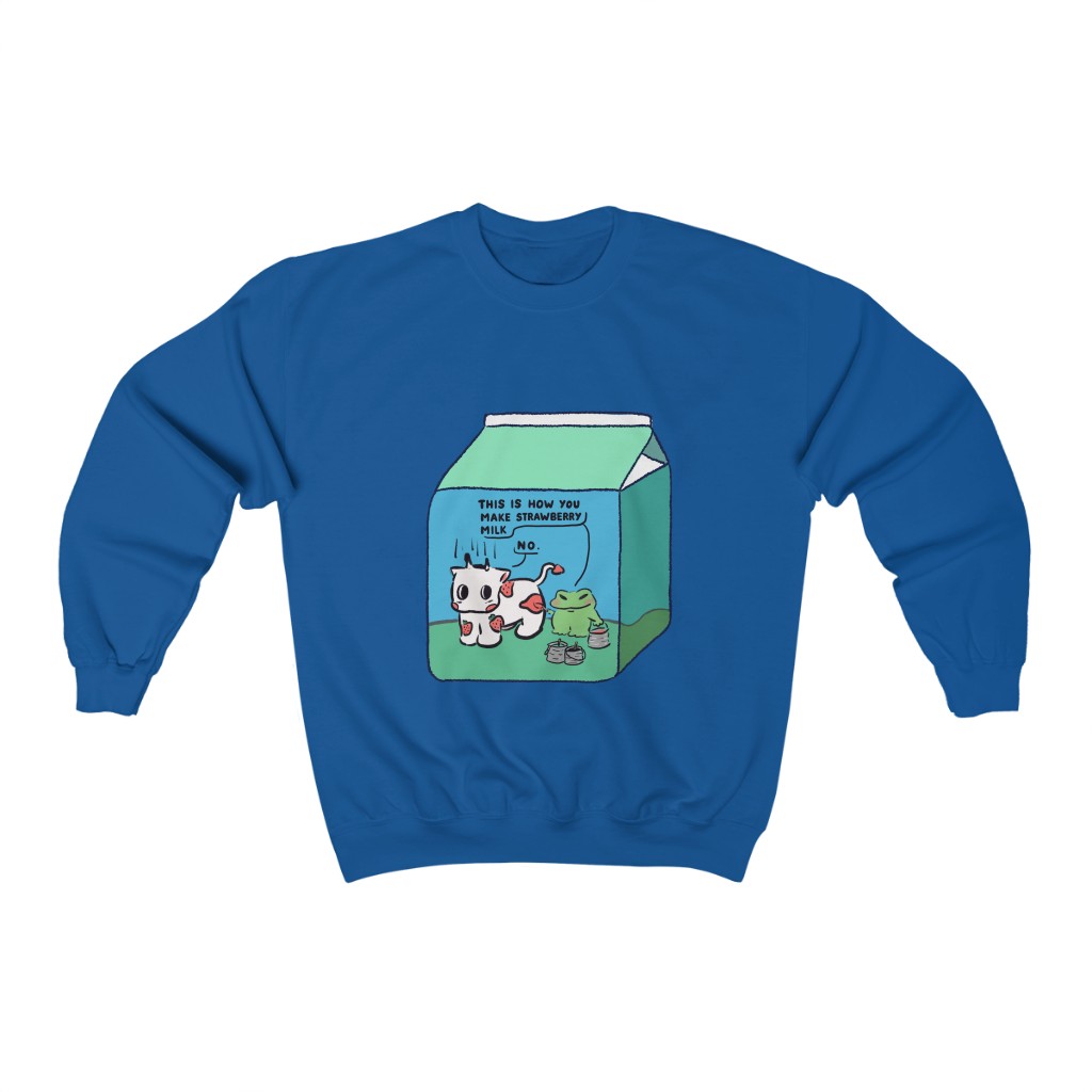 Strawberry Cow Milk Crewneck Sweatshirt