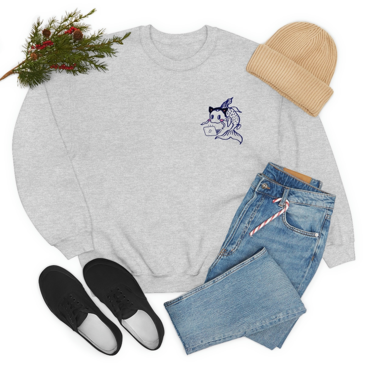 Catfish Koi Crewneck Sweatshirt - Image 26