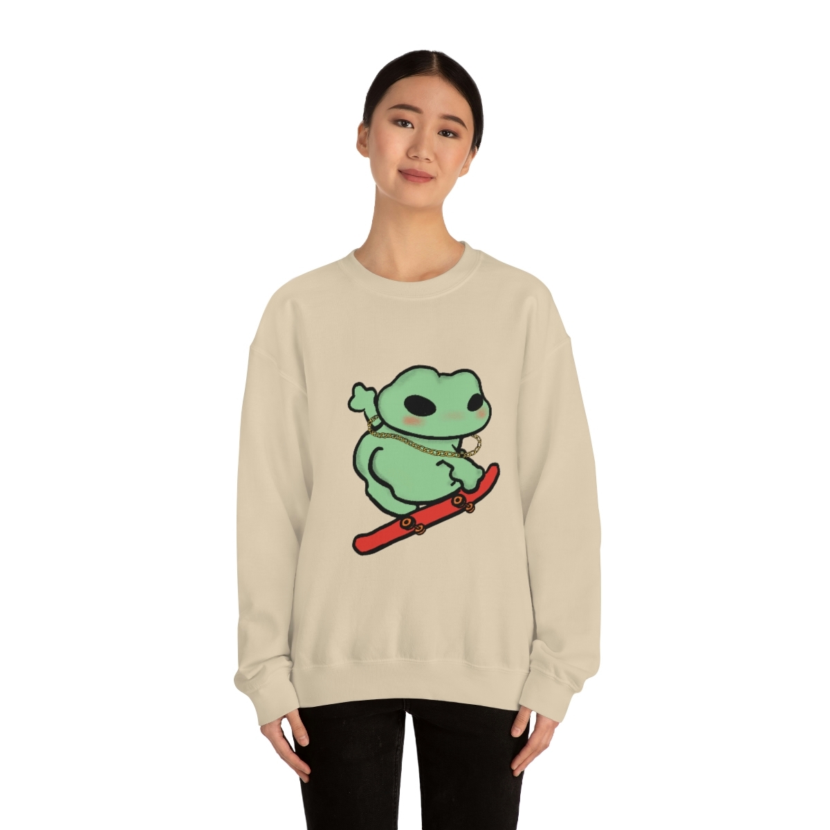 Skater Boi Frog Crewneck Sweatshirt - Image 2