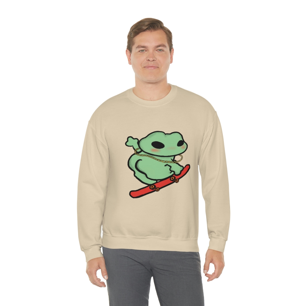 Skater Boi Frog Crewneck Sweatshirt - Image 4