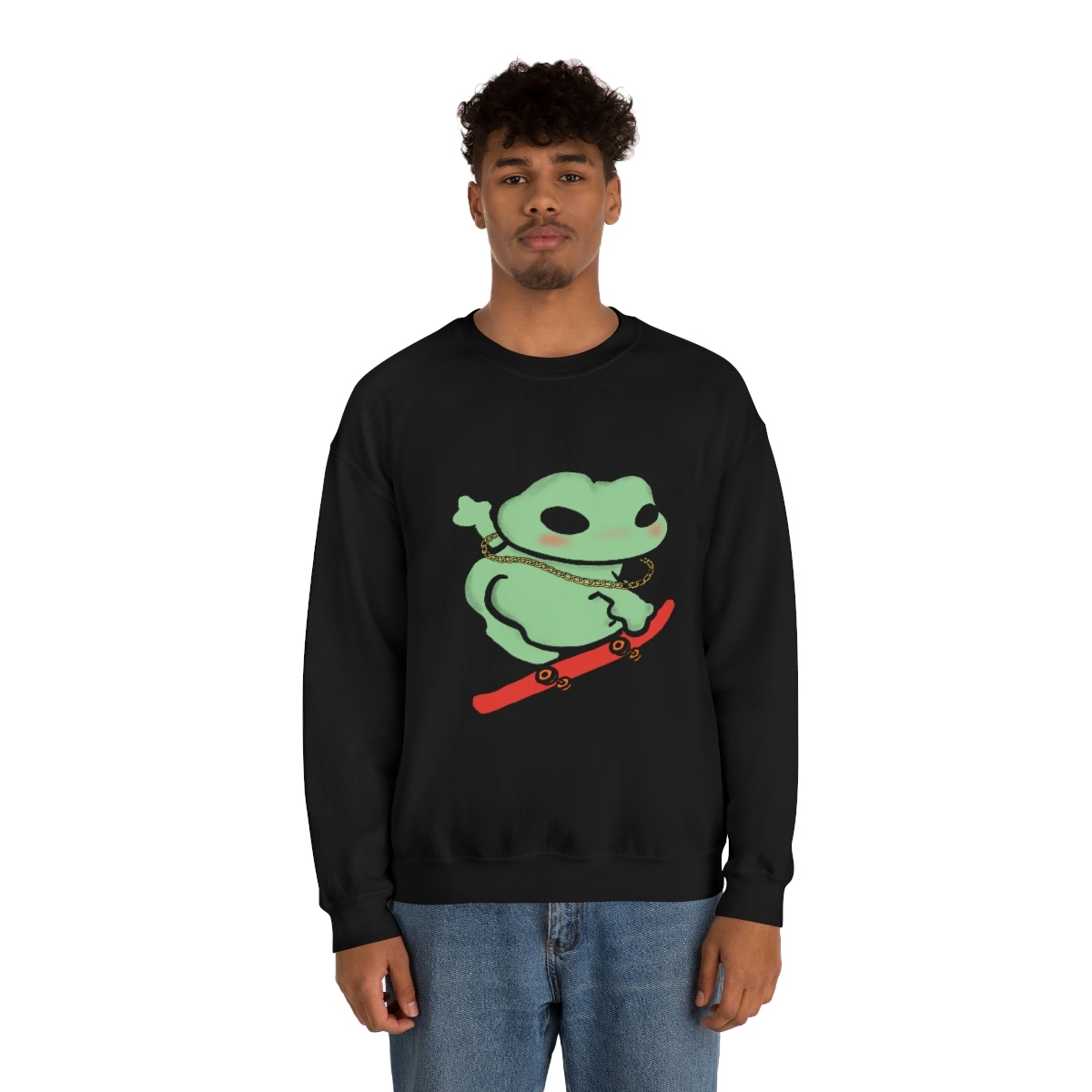 Skater Boi Frog Crewneck Sweatshirt - Image 11