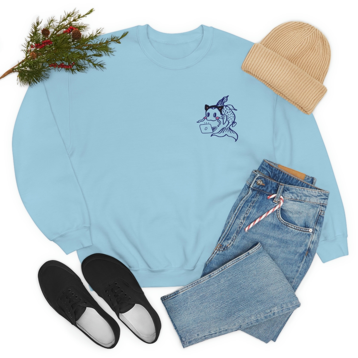 Catfish Koi Crewneck Sweatshirt - Image 44