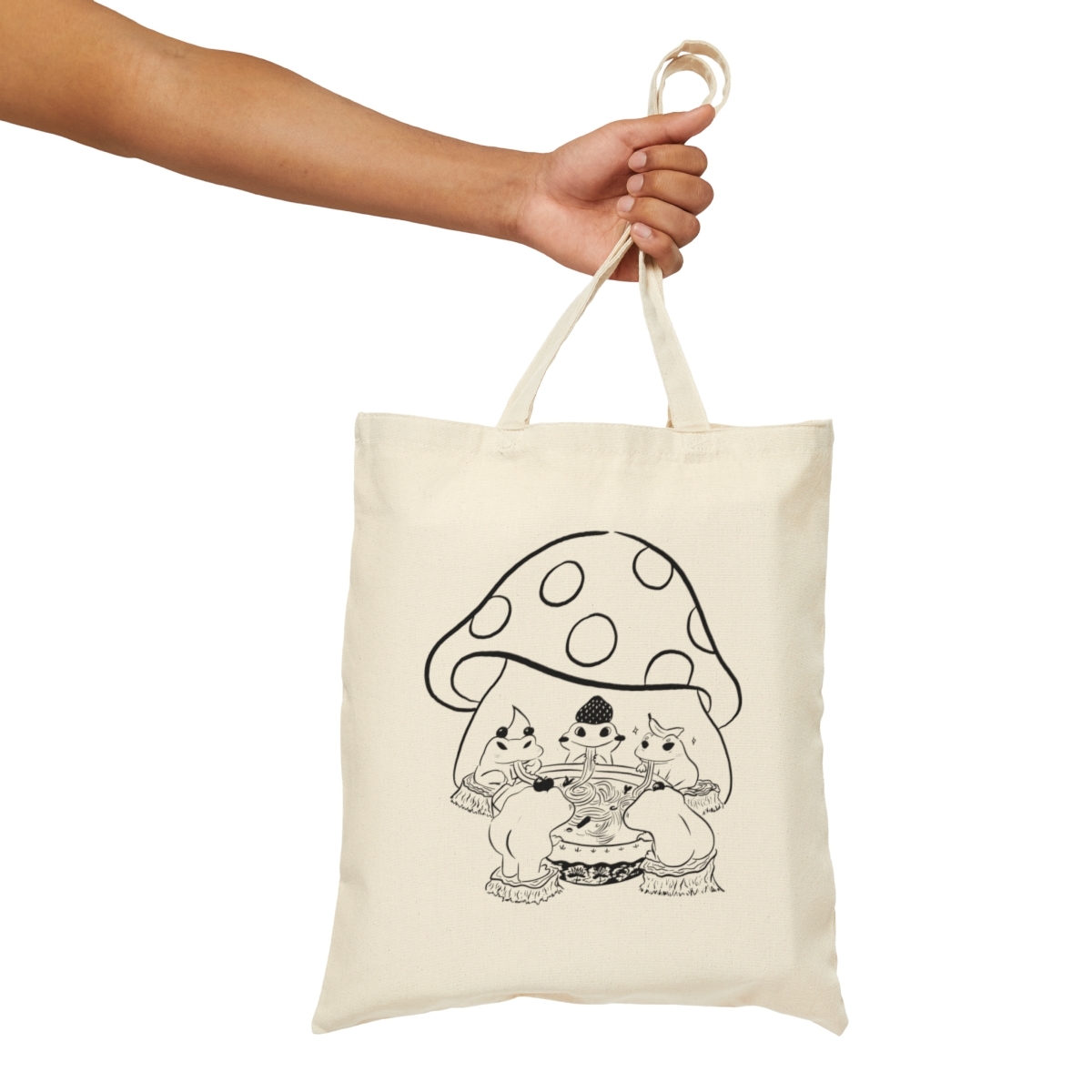 Outline Fruitful Frogs Canvas Tote Bag - Image 5