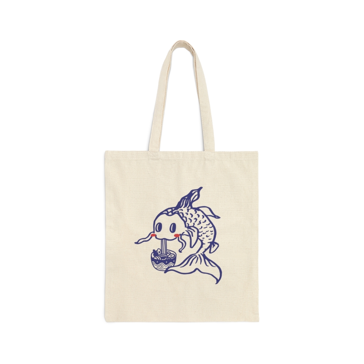 Plain Noodle Koi Canvas Tote Bag