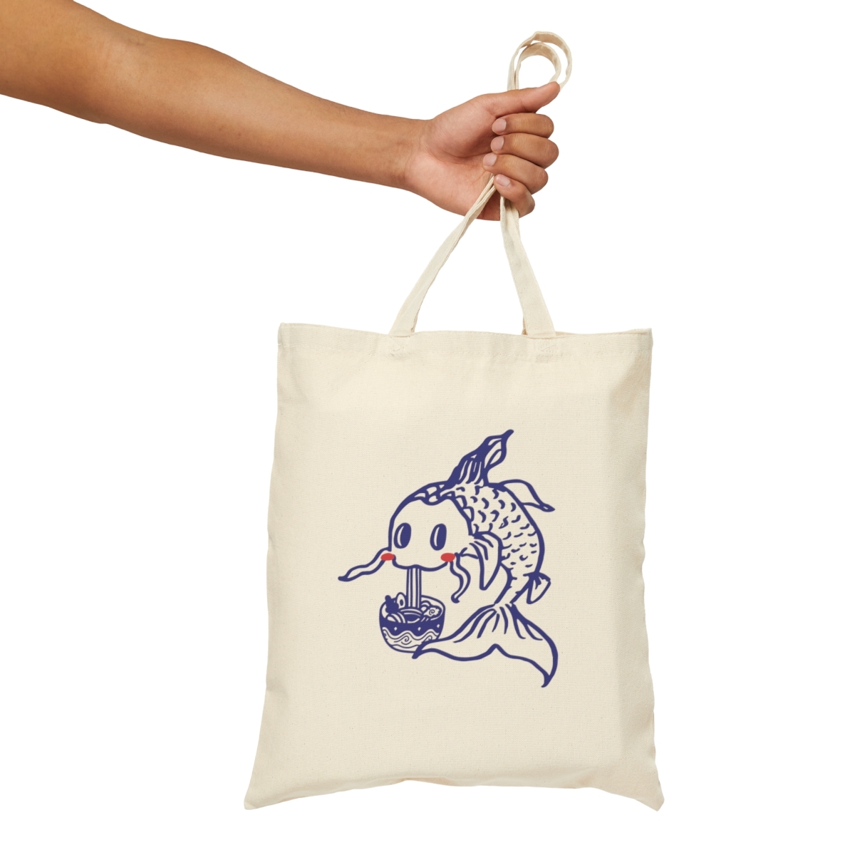 Plain Noodle Koi Canvas Tote Bag - Image 5